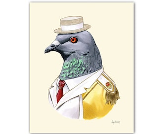 Pigeon art print 5x7