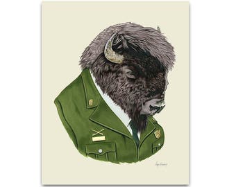 Bison art print 8x10