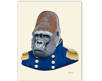 Gorilla - Safari Nursery - art print 5x7