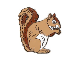 Enamel Pin - Squirrel - Nature Pin - Natural Values - Ryan Berkley Illustration - Pin  - Stocking Stuffer - Woodland Theme - Cloisonne