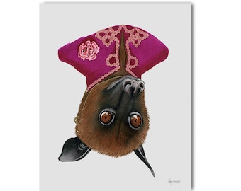 Fruit Bat lady print 8x10