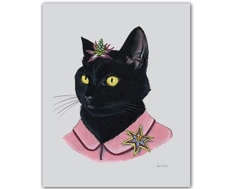 Black Cat Lady art print by Ryan Berkley 5x7