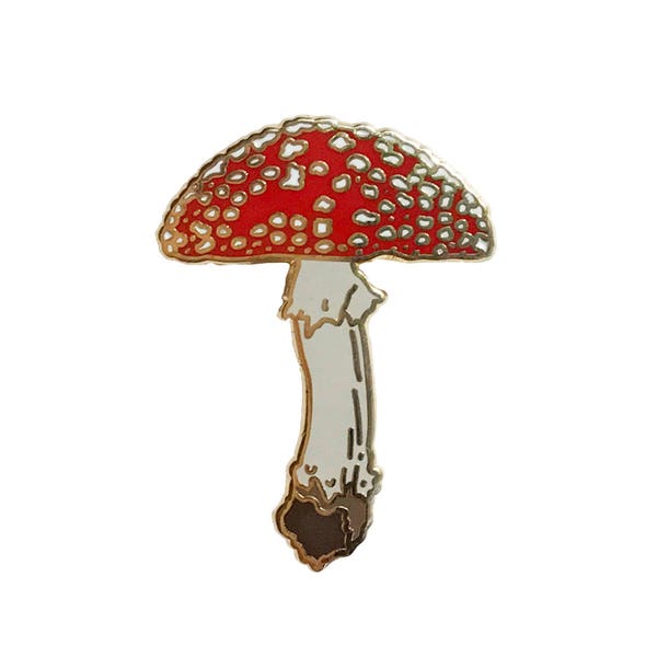 Enamel Pin - Mushroom - Amanita muscaria - Natural Values - Ryan Berkley Illustration - Pin - Cloisonne - Woodland - Forest Art