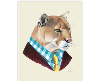 Mountain Lion art print 11x14