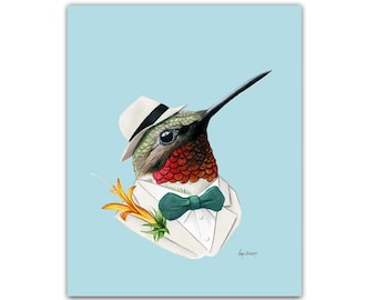 Hummingbird art print by Ryan Berkley 5x7