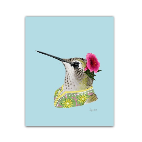 Hummingbird Lady print 5x7 - Animal art - Kid's Room Decor - Nursery Art - Dapper Animals - Storybook Art - Ryan Berkley