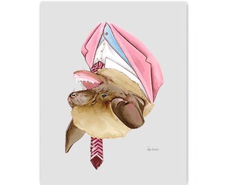 Brown Bat art print 5x7