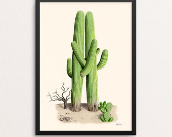 Old Friends - Nothing But Hugs print - Cactus - Saguaro - Gallery Wall - Animal Art - Friendship - Ryan Berkley - Kids Room Decor