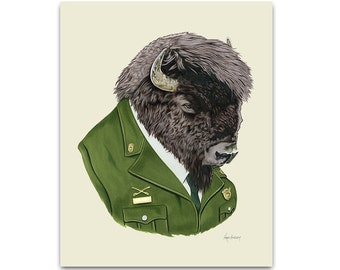 Bison art print by Ryan Berkley 8x10