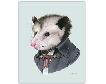 Opossum art print 8x10