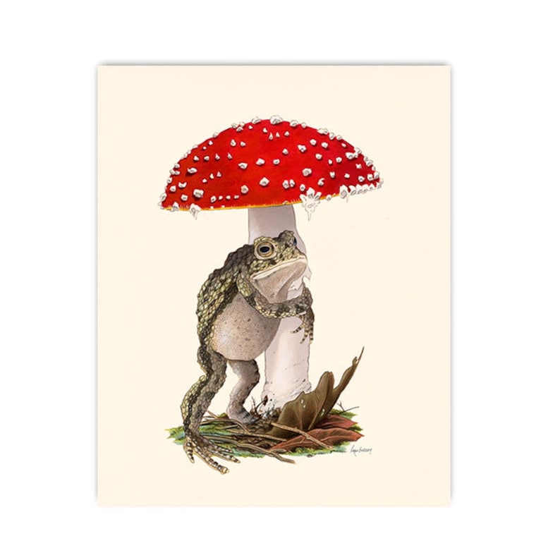 Embrace This Place Nothing But Hugs print Toad Mushroom Gallery Wall Animal Art Friendship Woodland Nursery Kids Room image 2