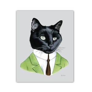 Black Cat Gentleman art print by Ryan Berkley 5x7