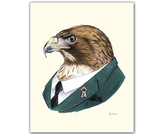 Red-tailed Hawk art print 8x10