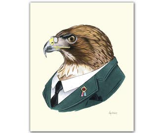 Red-tailed Hawk art print 5x7