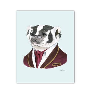 Badger art print by Ryan Berkley 8x10