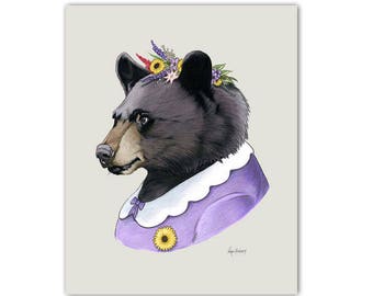 Mama Black Bear art print by Ryan Berkley 11x14