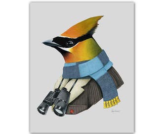 Cedar Waxwing Head Custom Personalized Embroidery Embroidered Beanie Cedar Waxwing Head Custom Personalized Embroidery Embroidered Beanie