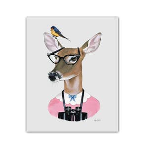 Deer Art - Doe print - Woodland Nursery - Dapper Animals - Berkley Bestiary - Ryan Berkley Illustration - Birdwatching - 5x7