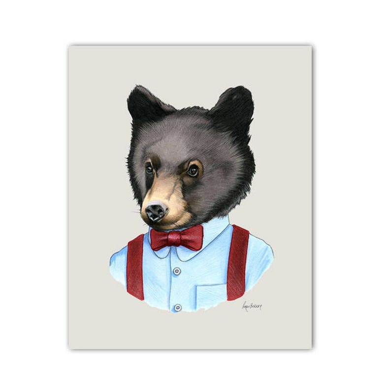 Baby Black Bear art print by Ryan Berkley 5x7 image 1