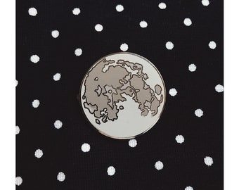 Enamel Pin - Full Moon - Moon Pin  - Natural Values - Ryan Berkley Illustration - Pin - Cloisonne - Nature Lover - Stocking Stuffer