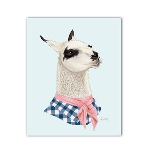 Llama Lady art print - Animals in Clothes - Animal Art - Farm Nursery Theme - Ryan Berkley Illustration