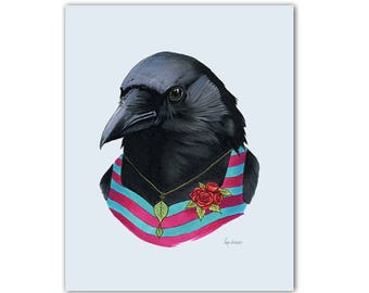 Crow Lady art print by Ryan Berkley 5x7