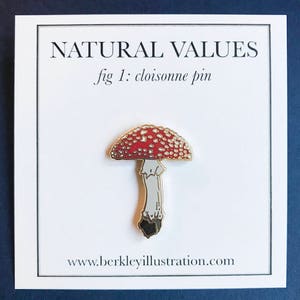 REAL SIC Amanita Muscaria Mushroom Enamel Pin - Red, Black & Gold Fly Agaric Pin For Jackets, Bags & Hats