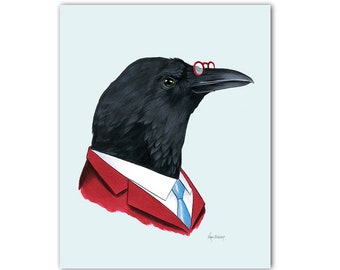 Crow Gentleman art print 5x7
