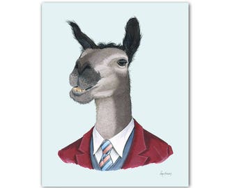 Llama art print 8x10