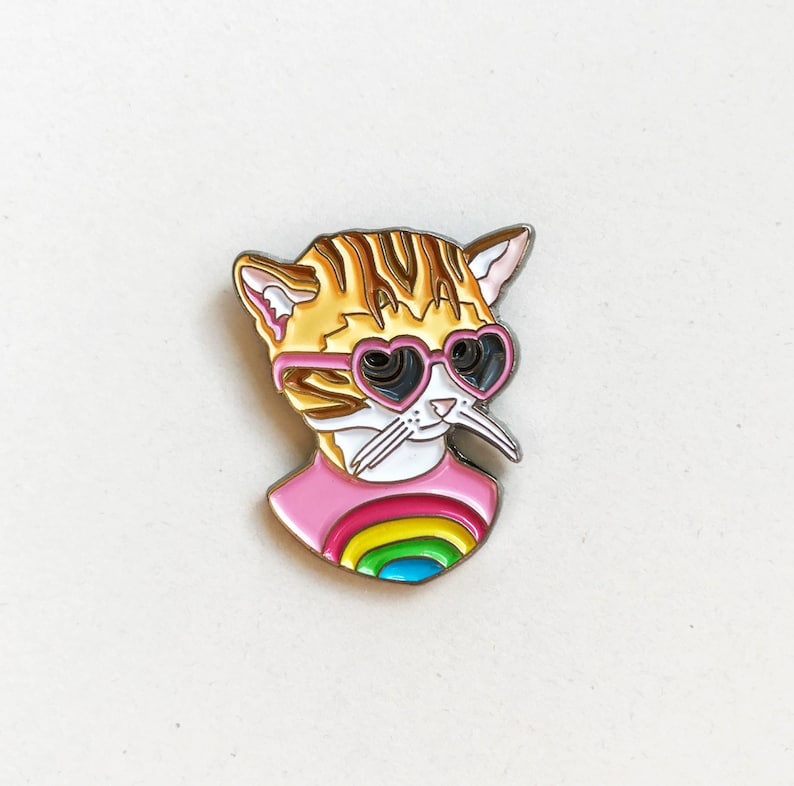 Enamel Pin Rainbow Kitten Ryan Berkley Illustration Pin Etsy 
