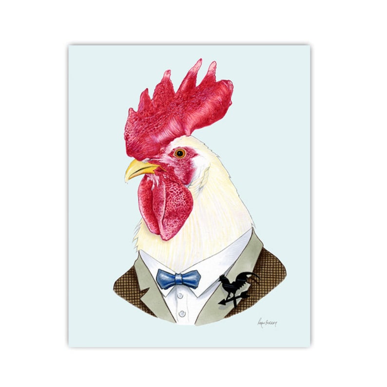 Rooster print 5x7 image 1