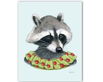 Raccoon Lady art print 8x10