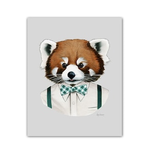 Red Panda Art Print Modern Kid Art Pet Portrait Animals Etsy