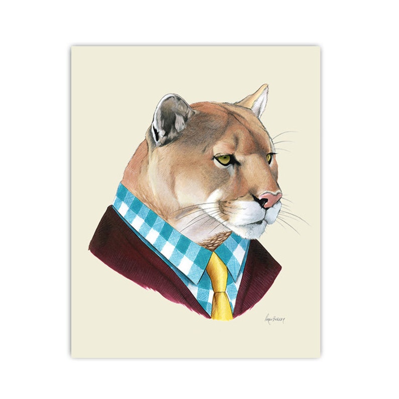 Mountain Lion art print by Ryan Berkley 5x7 image 1