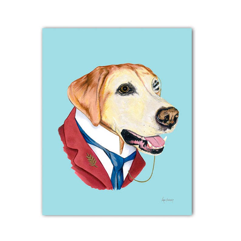 Labrador Retriever Dog art print 11x14 image 1