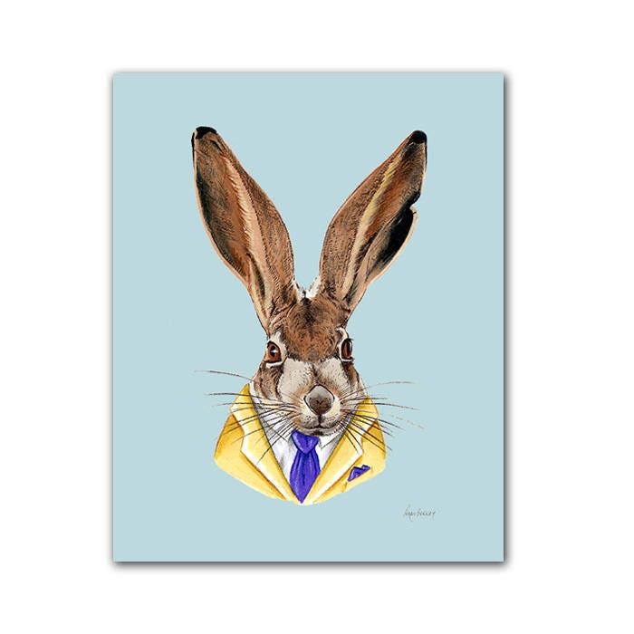 Jackrabbit print 5x7 | Etsy