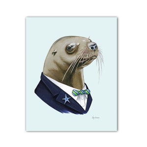Sea Lion Gentleman art print 8x10