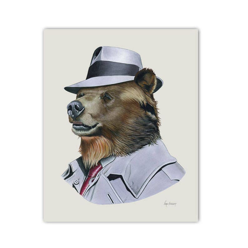 Grizzly Bear Art Print by Ryan Berkley 8x10 - Etsy