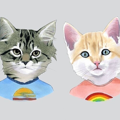 Kittens art print 5x7