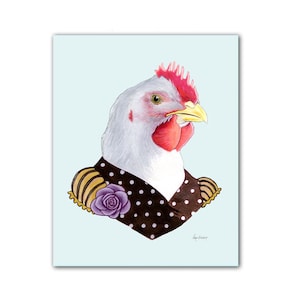 Hen art print 5x7