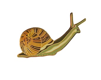 Enamel Pin - Snail - Nature Pin - Natural Values - Ryan Berkley Illustration - Pin  - Stocking Stuffer - Woodland Theme - Cloisonne