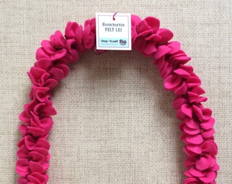 Handcrafted Felt Lei - Plumeria style fuchsia PS-07