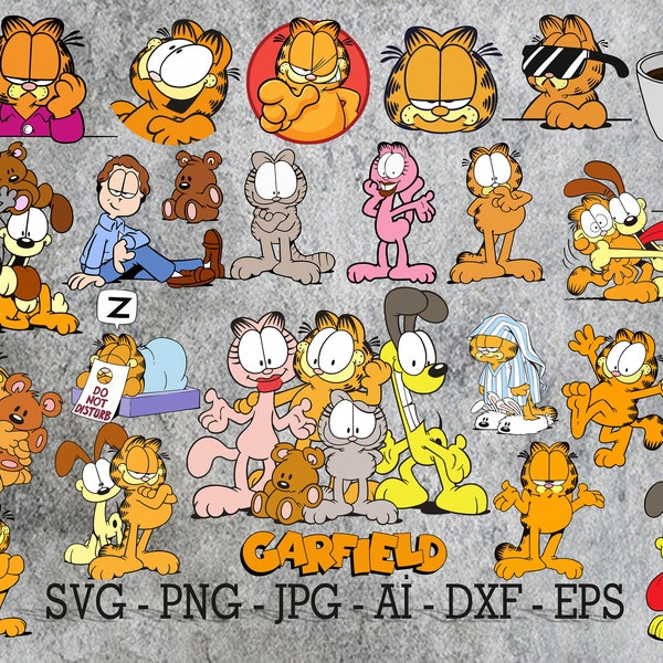 Garfield Svg, Garfield Bundle Svg, Garfield Clipart, Svg Files For Cricut