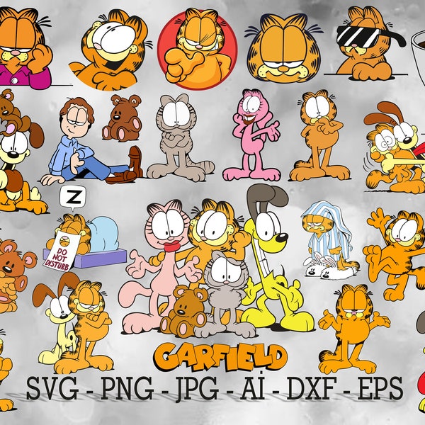 Garfield Svg, Garfield Bundle Svg, Garfield Clipart, Svg Files For Cricut