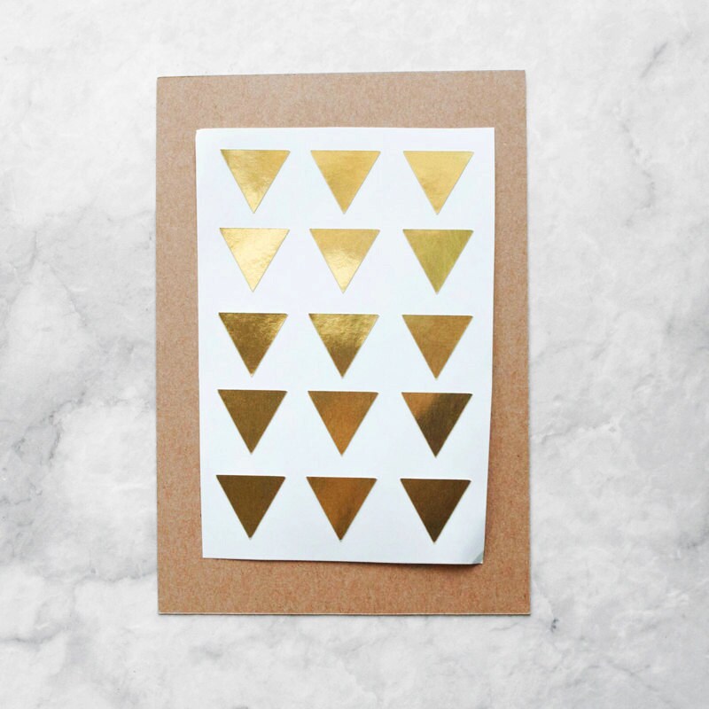 60 Metallic Gold Mini Triangle Stickers Wedding Stickers | Etsy