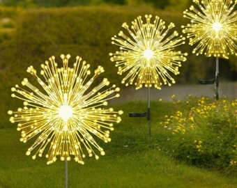 Bezaubernde wasserdichte Solar-Feuerwerks-Gartenlichter: Atemberaubende Dekoration für Terrassenwege und Gärten