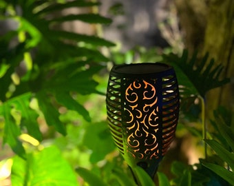 Enchanting Solar Flame Torch Flickering Light for Garden Decoration-Waterproof Outdoor Lighting for Your Lawn, Path, Yard, Patio, and More.