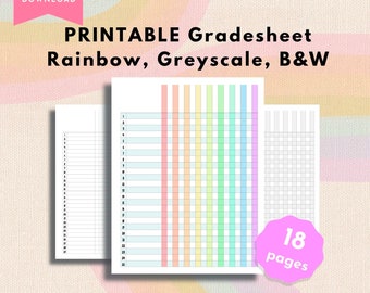 Printable Teacher Grade Book, Grade Sheet PDF, Class Sizes 25-30, Instant Download, Grade Record, K-12, Homeschool