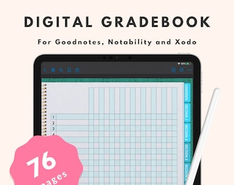 Digital Teacher Grade Book, Grade Sheet PDF, Class Sizes 25-30, Instant Download, Grade Record, K-12, Homeschool