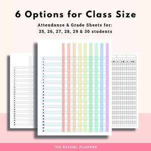 Printable Teacher Grade Book and Attendance Sheet, Grade Sheet PDF ...